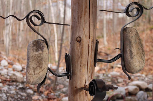 installing metal art in raised beds
